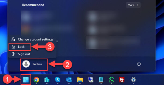 How To Lock A Windows PC Without Logging Off 1 Lock Windows computer from Start menu
