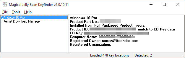 4 Ways To Find Windows 10 Product Key 9 Magical Jelly Bean Keyfinder finding Windows 10 product key