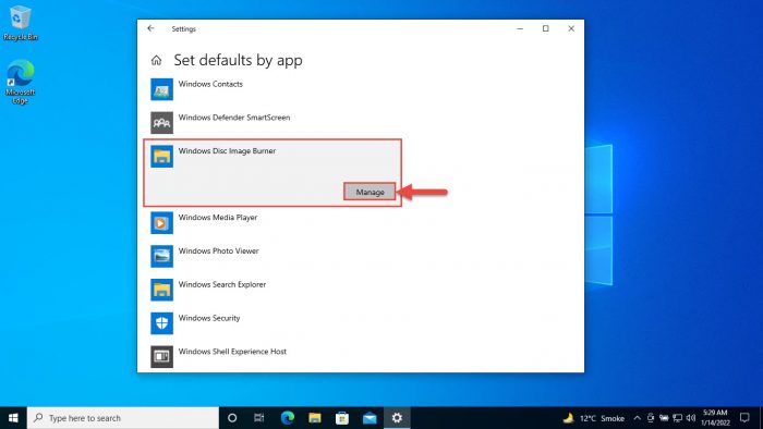 Click Windows Disc Image Burner