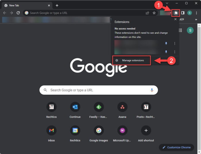 Manage Chrome extensions