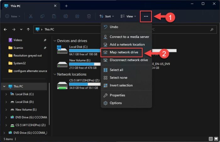 Map network drive