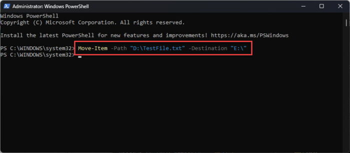 How To Work With Filesystems And Directories In PowerShell 6 Move a file or folder using PowerShell