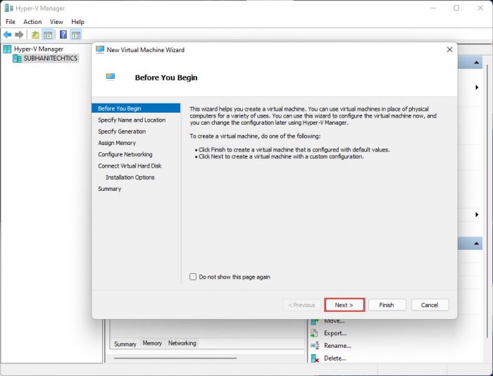 Proceed with the VM creation