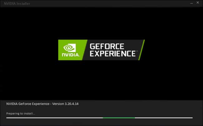 How To Download The Latest Nvidia Drivers 1 NVIDIA GeForce Experience app preparing to install