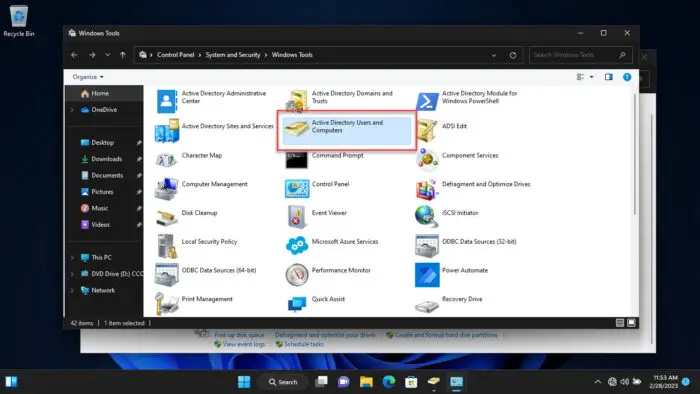 How To Install & Use Active Directory Users And Computers (DSA.msc) Snap-In On Windows 11/10 9 Open ADUC snap in from Control Panel