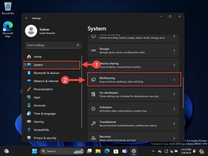 Open developer settings