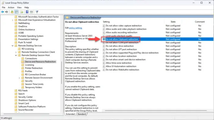 Open Group Policy properties