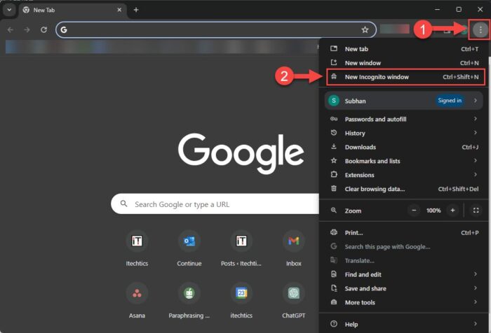 How To Open A Browser In Safe Mode 1 Open incognito window in Chrome