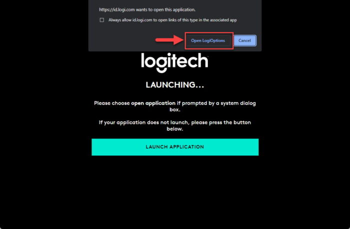 Open Logitech Options