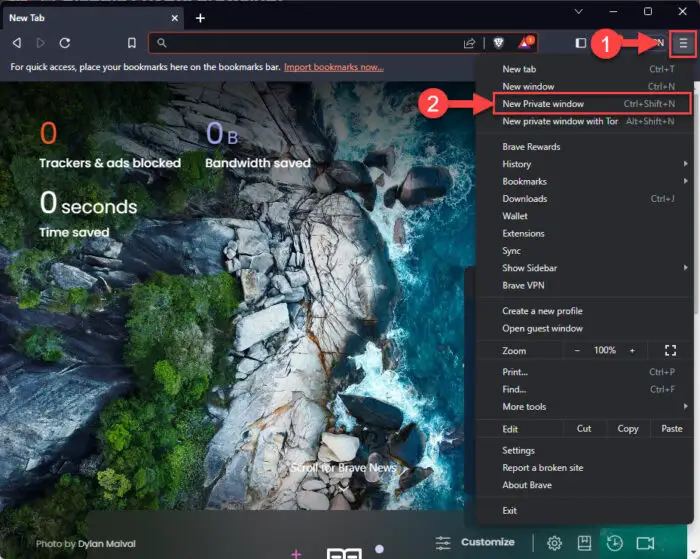 How To Open A Browser In Safe Mode 10 Open new private window in Brave