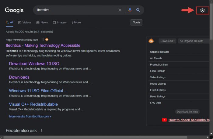 Open settings 2