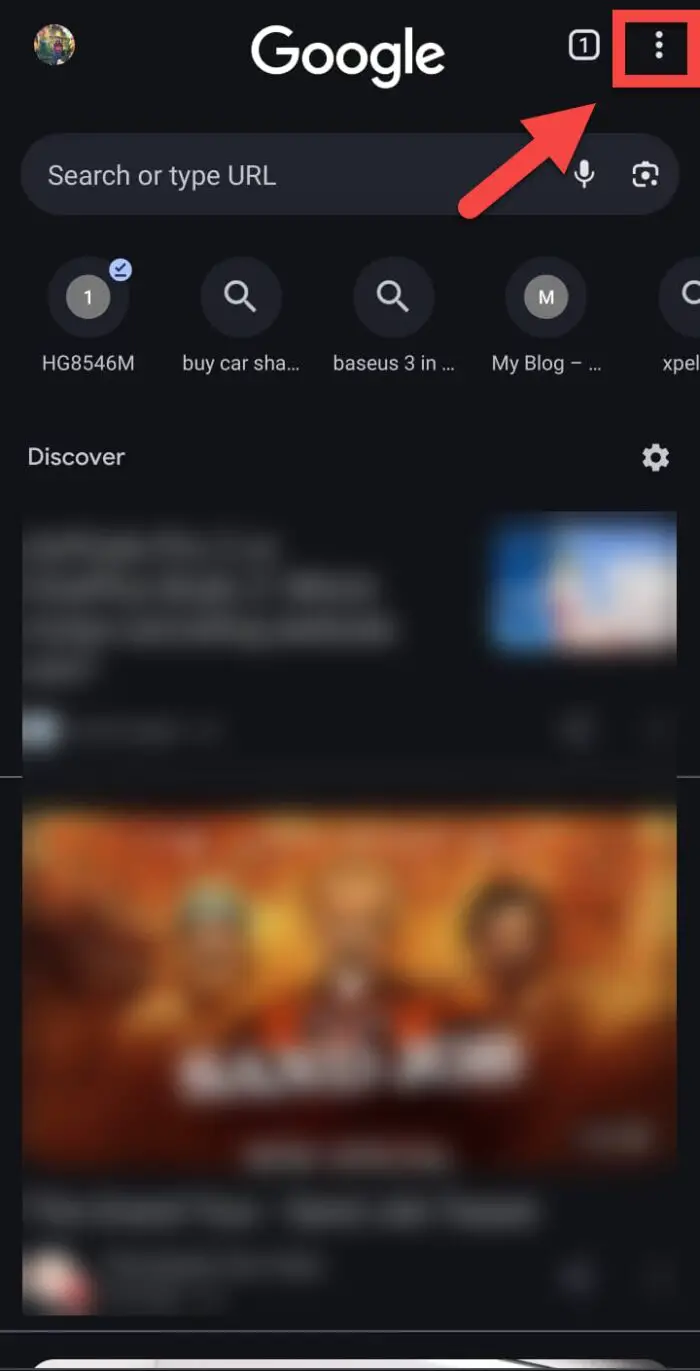 Open settings menu