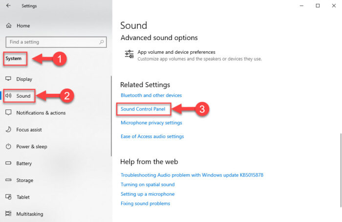 Open Sound Control Panel