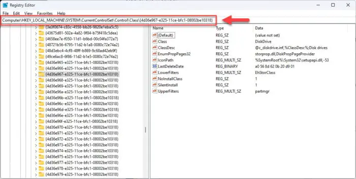Open the USB filters key inside Regitry editor 1