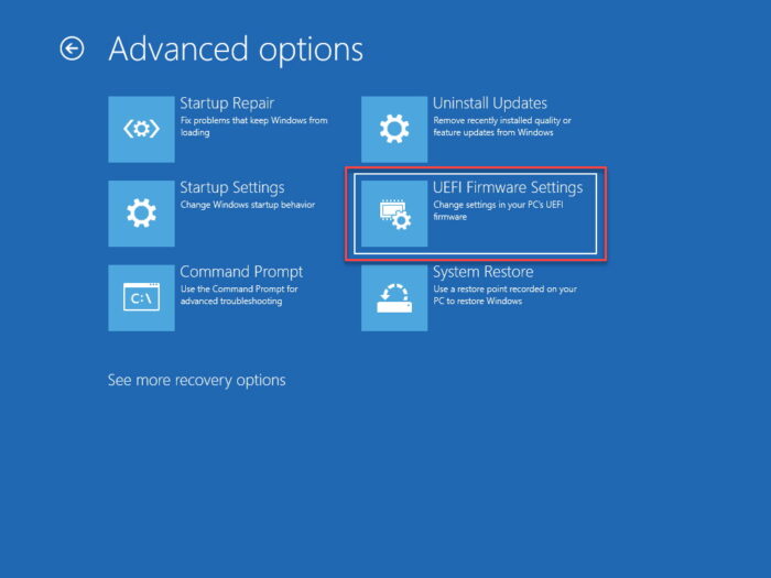Open UEFI Firmware Settings