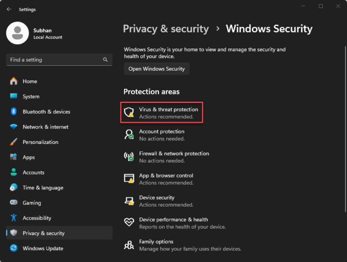 Open Virus and Threat Protection