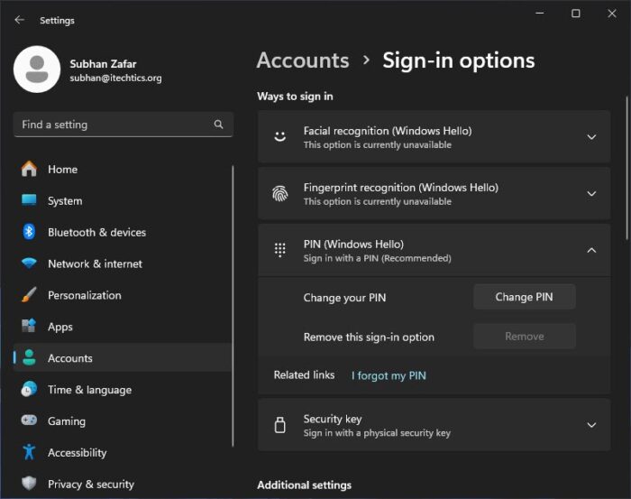 How To Fix the "Remove" PIN Option Grayed Out Issue In Windows 1 Option to remove PIN grayed out