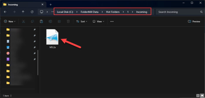 Paste XPS file in the Hot Folder
