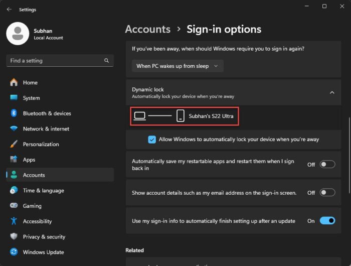 How To Lock A Windows PC Without Logging Off 12 Phone conected via Bluetooth for Dynamic Lock