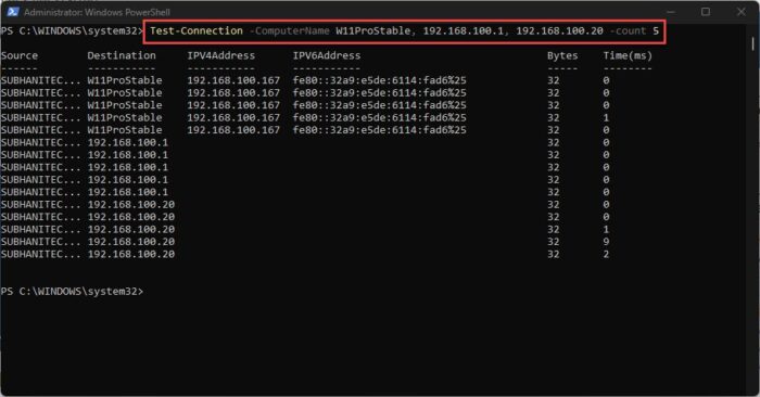 How To Ping Multiple Hosts Or IP Addresses At Once 2 Ping multiple devices using PowerShell at once