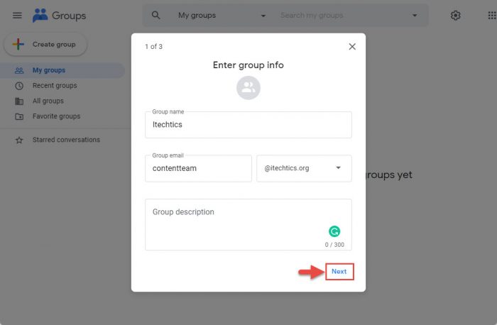 provide group details