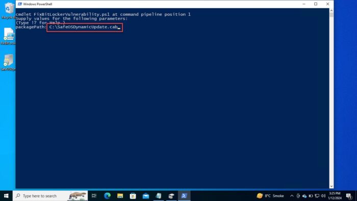 Provide path to Safe OS update package