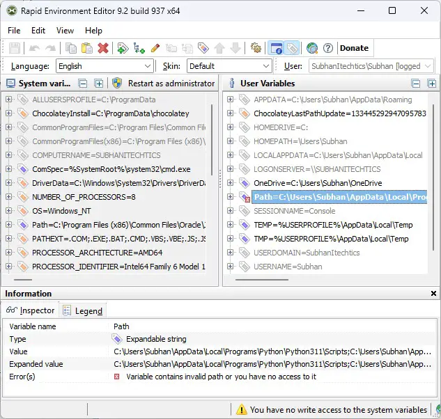 Windows Environment Variables - The Ultimate Guide For All Windows Versions 21 Rapid Environment Editor