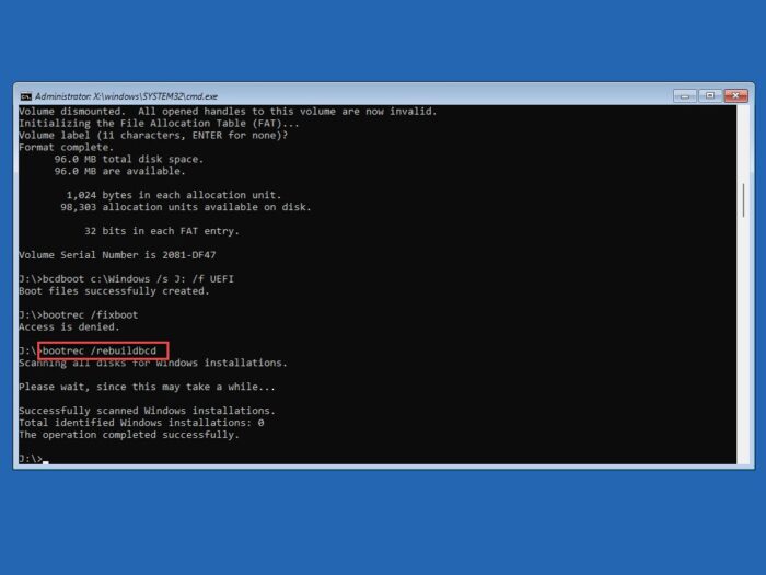 Rebuild BCD files