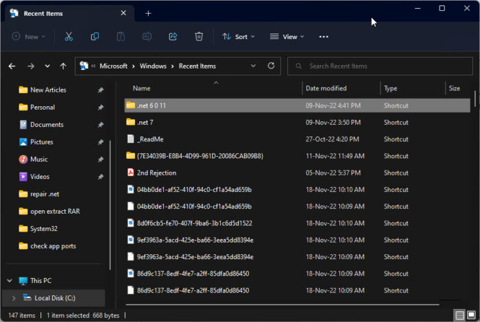 What Is .LNK File And Is It Safe? 3 Recent Items directory