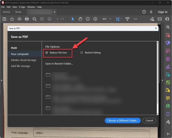 Reduce file size