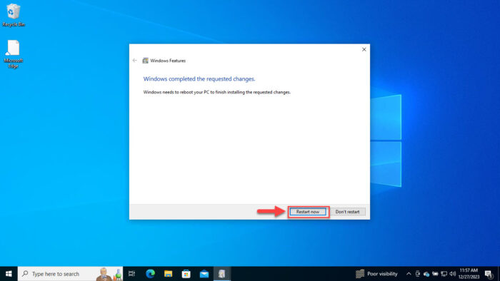 Restart the computer