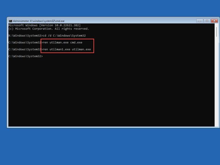 Revert the names of the cmd and utilman files