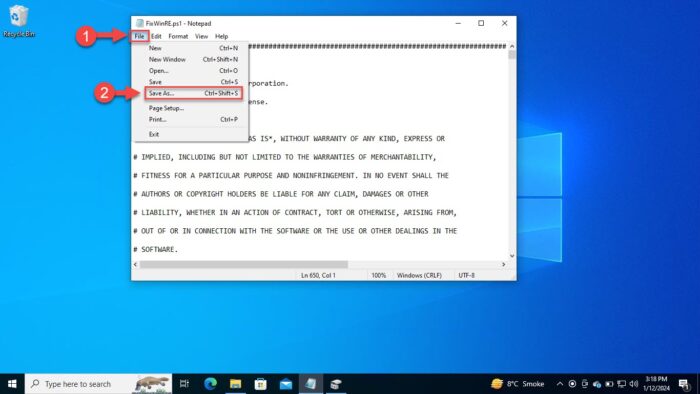 Save as script
