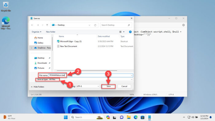 Save the batch file