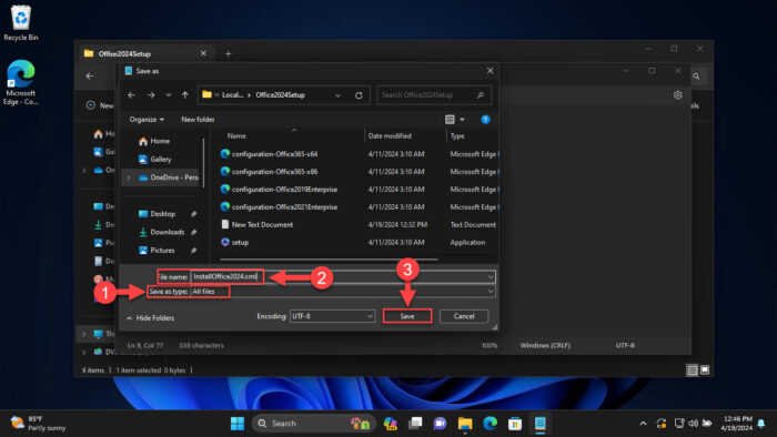 Save the configuration XML file