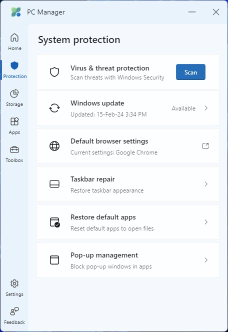 Microsoft Makes PC Manager Generally Available For PC Health Monitoring And Performance Optimizations 8 Scan PC install updates and perform troubleshooting