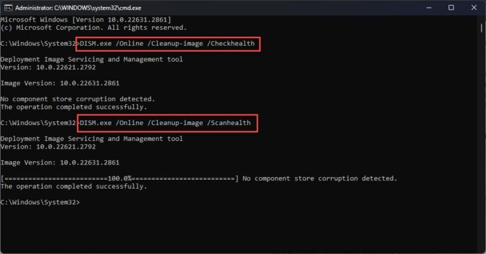 Scan the computer for corrupted files with DISM