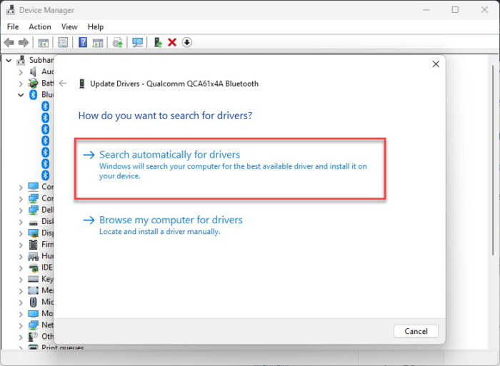 Search for drivers automatically