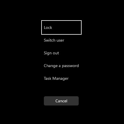 How To Lock A Windows PC Without Logging Off 2 Security Options window