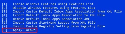 select apply tweaks