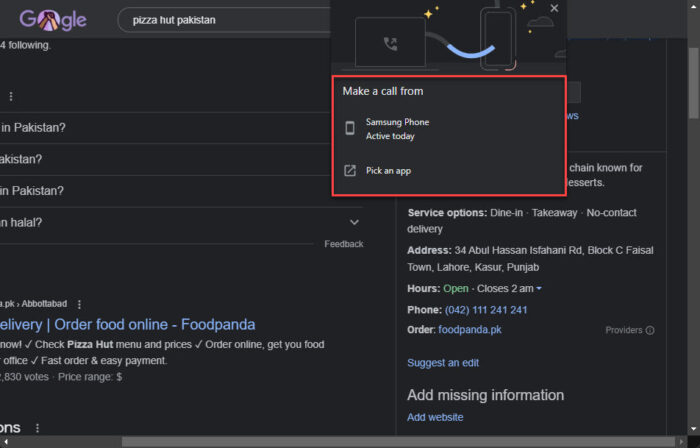 How To Enable Click-To-Call Feature In Google Chrome 2 Select device to make the call
