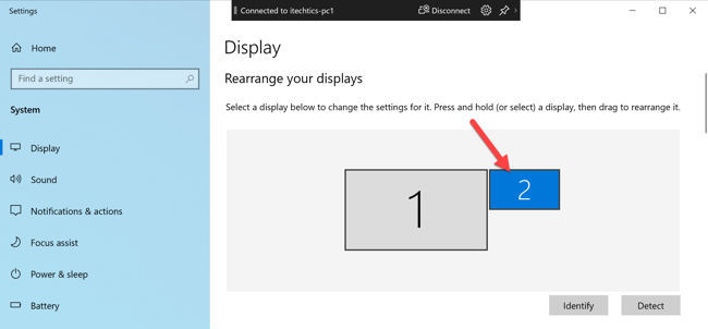 How To Use a Laptop As a Monitor in Windows 11 / 10 7 Select display 2 in rearrange displays