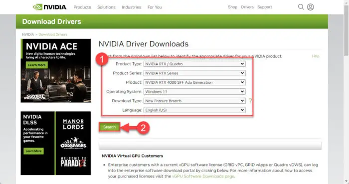 Select GPU and system information