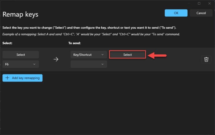 Select keys to map