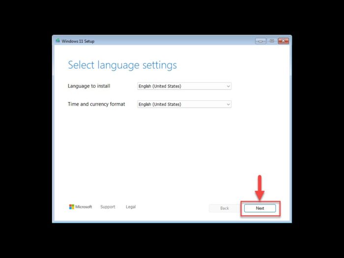 Select language time and currency formats