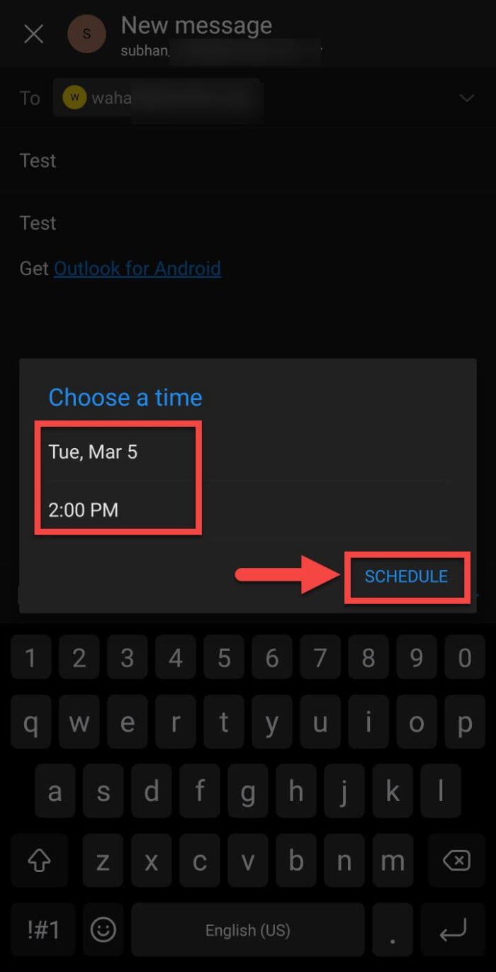 Set a time and schedule