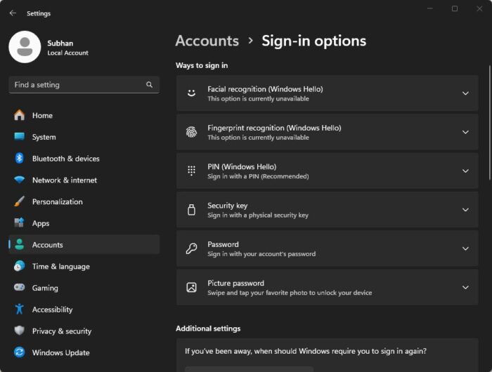Best Windows 11 Settings For Security And Privacy 25 Set up Windows Hello from Sign in options
