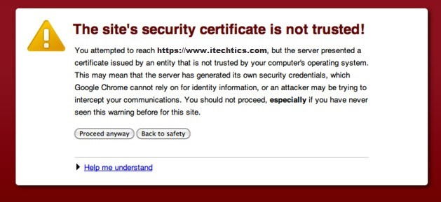 The site's security certificate is not trusted error in chrome The site's security certificate is not trusted error in chrome