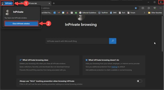 How To Exit Incognito Mode In Any Browser (Chrome, Edge, Firefox, Vivaldi, Opera) 4 Two ways to close private browsing window in Microsoft Edge
