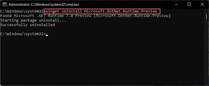 Install Any .NET Version Using Command Line 4 Uninstall NET using winget